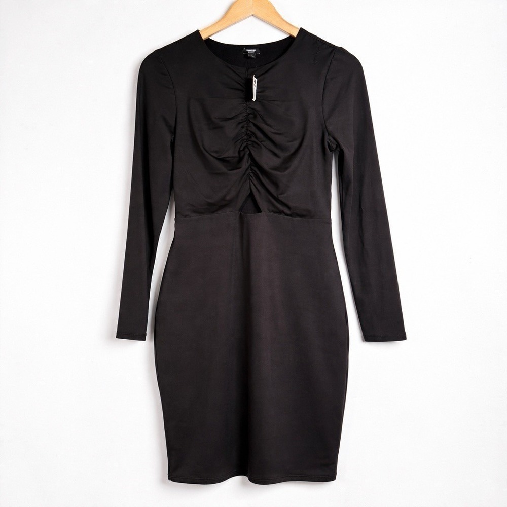 Express Dress Womens Medium Cocktail Modern Chic City Body Contour Ruched NWT